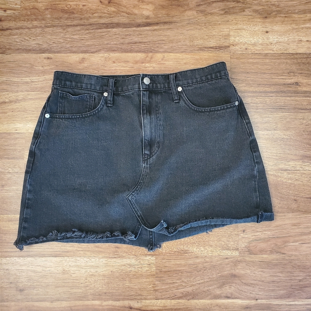 Madewell Jean Skirt Size 31 Mini Black Denim